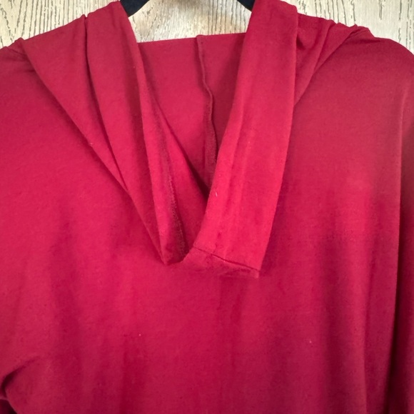 Women's Hoodie Red/Burgundy Shirt “BABY IT'S Cold OUTSIDE" SNOW Graphic. Size L - Picture 3 of 5